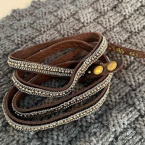 Leather wrap-around bracelet
